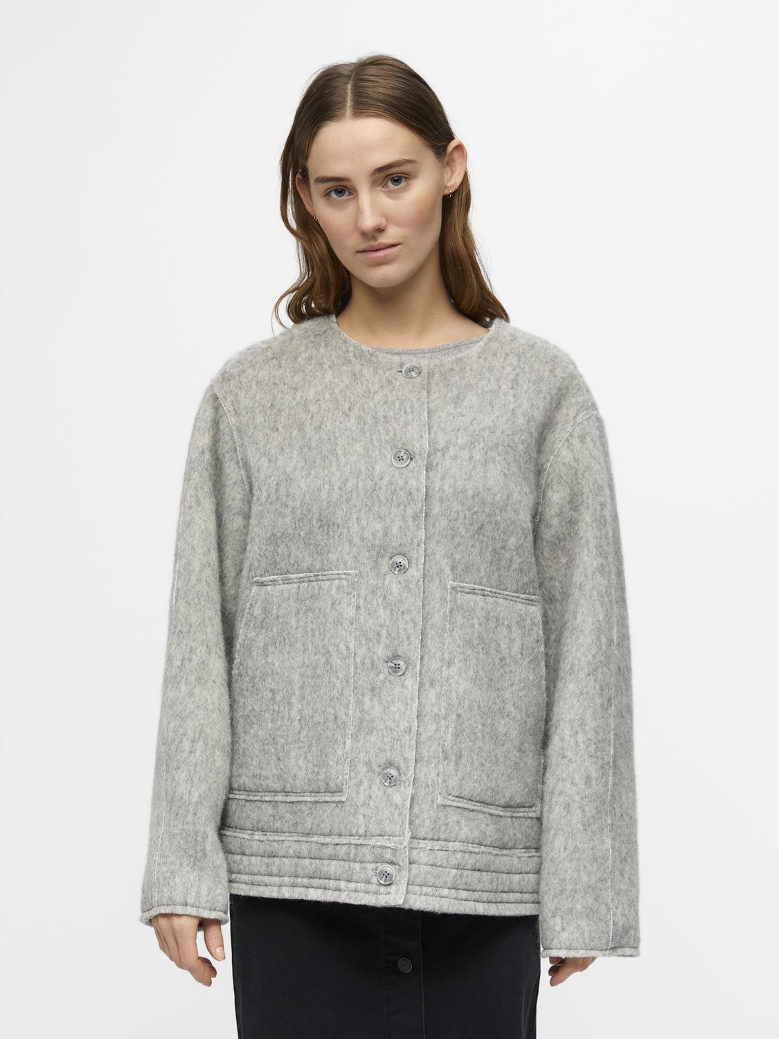 OBJKUNA Jacket - Light Grey Melange